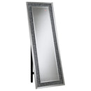 Carisi Rectangular Standing Mirror with LED Lighting Silver - NY Furniture Direct (NY)