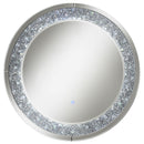 Lixue Round Wall Mirror with LED Lighting Silver - NY Furniture Direct (NY)