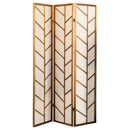 Mila Foldable 3-panel Screen Walnut and Linen - NY Furniture Direct (NY)