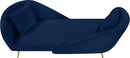 Nolan Navy Velvet Chaise