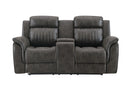 U8517 Grey Reclining Sofa/Console Reclining Loveseat