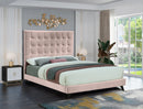 Elly Pink Velvet Full Bed