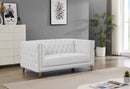 Michelle White Faux Leather Loveseat
