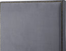 Harlie Grey Velvet Twin Bed