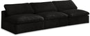 Cozy Black Velvet Cloud Modular Armless Sofa