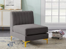 Alina Grey Velvet Armless Chair