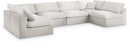 Serene Cream Linen Fabric Deluxe Cloud Modular Sectional