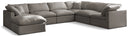 Plush Grey Velvet Standard Cloud Modular Sectional