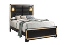 Blake Black Bed with Lamps
