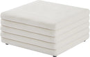 Lorenzo Cream Velvet Ottoman
