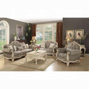 Ragenardus Gray Fabric & Antique White Sofa w/5 Pillows - NY Furniture Direct (NY)