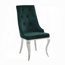 Dekel Green Fabric & Stainless Steel Side Chair - NY Furniture Direct (NY)