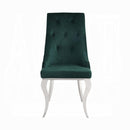 Dekel Green Fabric & Stainless Steel Side Chair - NY Furniture Direct (NY)