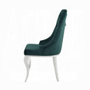 Dekel Green Fabric & Stainless Steel Side Chair - NY Furniture Direct (NY)
