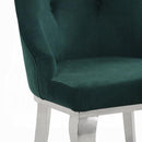Dekel Green Fabric & Stainless Steel Side Chair - NY Furniture Direct (NY)