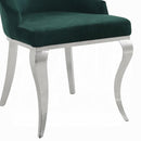 Dekel Green Fabric & Stainless Steel Side Chair - NY Furniture Direct (NY)