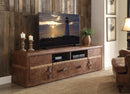 Aberdeen Retro Brown Top Grain Leather TV Stand - NY Furniture Direct (NY)