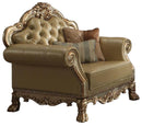 Acme Dresden Chair w/ 2 Pillows in Gold Patina 53162 - NY Furniture Direct (NY)