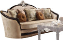 Acme Furniture Ernestine Loveseat with 6 Pillows in Tan and Black 52111 - NY Furniture Direct (NY)