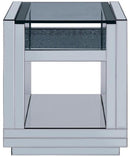 Acme Furniture Nysa End Table in Mirrored & Faux Crystals 81472 - NY Furniture Direct (NY)