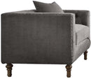 Acme Furniture Sidonia Arm Chair in Gray Velvet 53582 - NY Furniture Direct (NY)