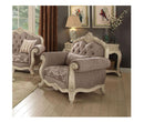 Acme Ragenardus Chair with 1 Pillow in Gray Fabric & Antique White 56022 - NY Furniture Direct (NY)
