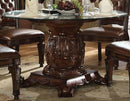Acme Vendome Single Pedestal Dining Table with 54" Tempered Glass Top in Cherry 62010 - NY Furniture Direct (NY)