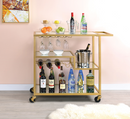 Adamsen Champagne & Mirror Serving Cart - NY Furniture Direct (NY)