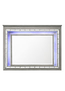 Antares Light Gray Oak Mirror (LED) - NY Furniture Direct (NY)