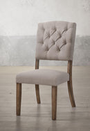 Bernard Cream Linen & Weathered Oak Side Chair - NY Furniture Direct (NY)