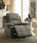 Bina Gray Polished Microfiber Recliner (Motion) - NY Furniture Direct (NY)