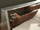 Brancaster Retro Brown Top Grain Leather & Aluminum Queen Bed - NY Furniture Direct (NY)