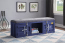 Cargo Gray Fabric & Blue Bench (Storage) - NY Furniture Direct (NY)