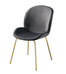 Chuchip Gray Velvet & Gold Side Chair - NY Furniture Direct (NY)