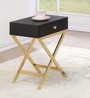 Coleen Black & Brass Side Table - NY Furniture Direct (NY)
