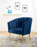 Colla Midnight Blue Velvet & Gold Accent Chair - NY Furniture Direct (NY)