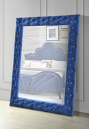 Dante Blue Velvet Accent Floor Mirror - NY Furniture Direct (NY)