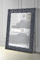 Dante Gray Velvet Accent Floor Mirror - NY Furniture Direct (NY)