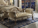 Dresden Bone PU & Gold Patina Bench - NY Furniture Direct (NY)