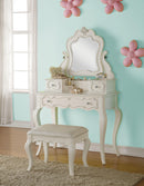 Edalene Pearl White Vanity & Mirror - NY Furniture Direct (NY)