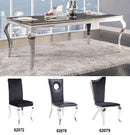 Fabiola Stainless Steel & Black Glass Dining Table - NY Furniture Direct (NY)