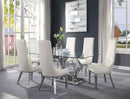 Gianna Clear Glass & Stainless Steel Dining Room Set - NY Furniture Direct (NY)