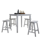 Gaucho White Counter Height Set (5Pc Pk) - NY Furniture Direct (NY)