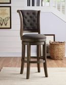 Glison Charcoal Fabric & Walnut Counter Height Chair (1Pc) - NY Furniture Direct (NY)