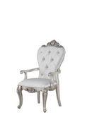 Gorsedd Cream Fabric & Antique White Arm Chair - NY Furniture Direct (NY)