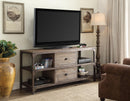 Gorden Weathered Oak & Antique Silver TV Stand - NY Furniture Direct (NY)