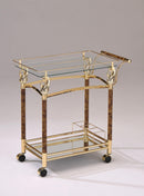 Helmut Gold Plated & Clear Glass - Tempered Serving Cart - NY Furniture Direct (NY)