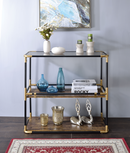 Heleris Black/Gold & Smoky Glass Console Table - NY Furniture Direct (NY)