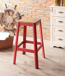 Jacotte Natural & Red Bar Stool (1Pc) - NY Furniture Direct (NY)