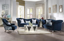 Jaborosa Blue Velvet Sofa w/3 Pillows - NY Furniture Direct (NY)